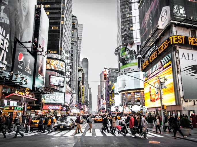 busy new york street