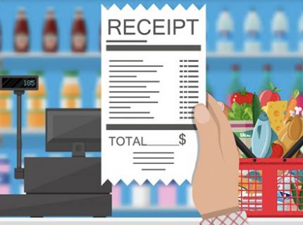 Grocery market receipt